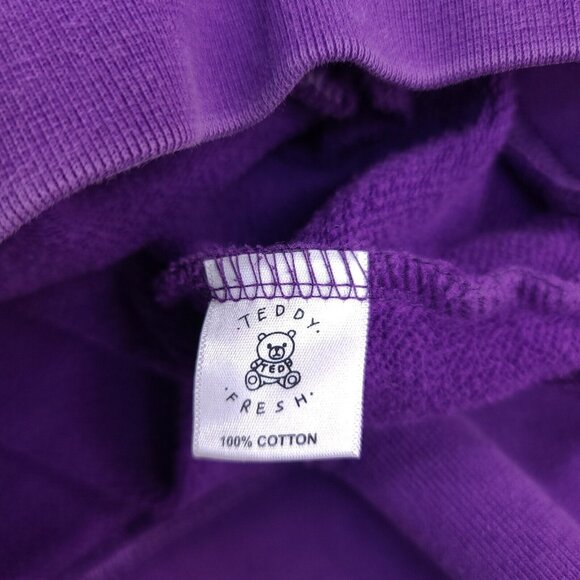 Teddy Fresh Hoodie Mens Medium Ted Color Block Heavy Sweatshirt Hoody - Picture 6 of 7